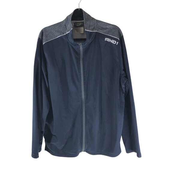 And1 Mens Navy Blue Full-Zip Track Jacket Size XL - Picture 1 of 4
